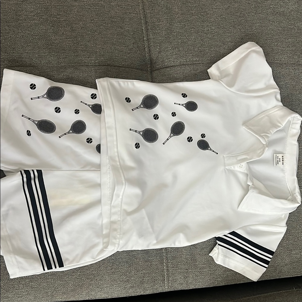 White and Black Dalmatian Print Matching Set with Ruffles